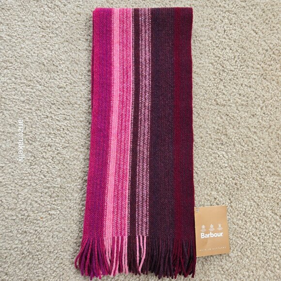 NWT Barbour Lambswool Knit Stripe Pink Purple - Picture 1 of 11